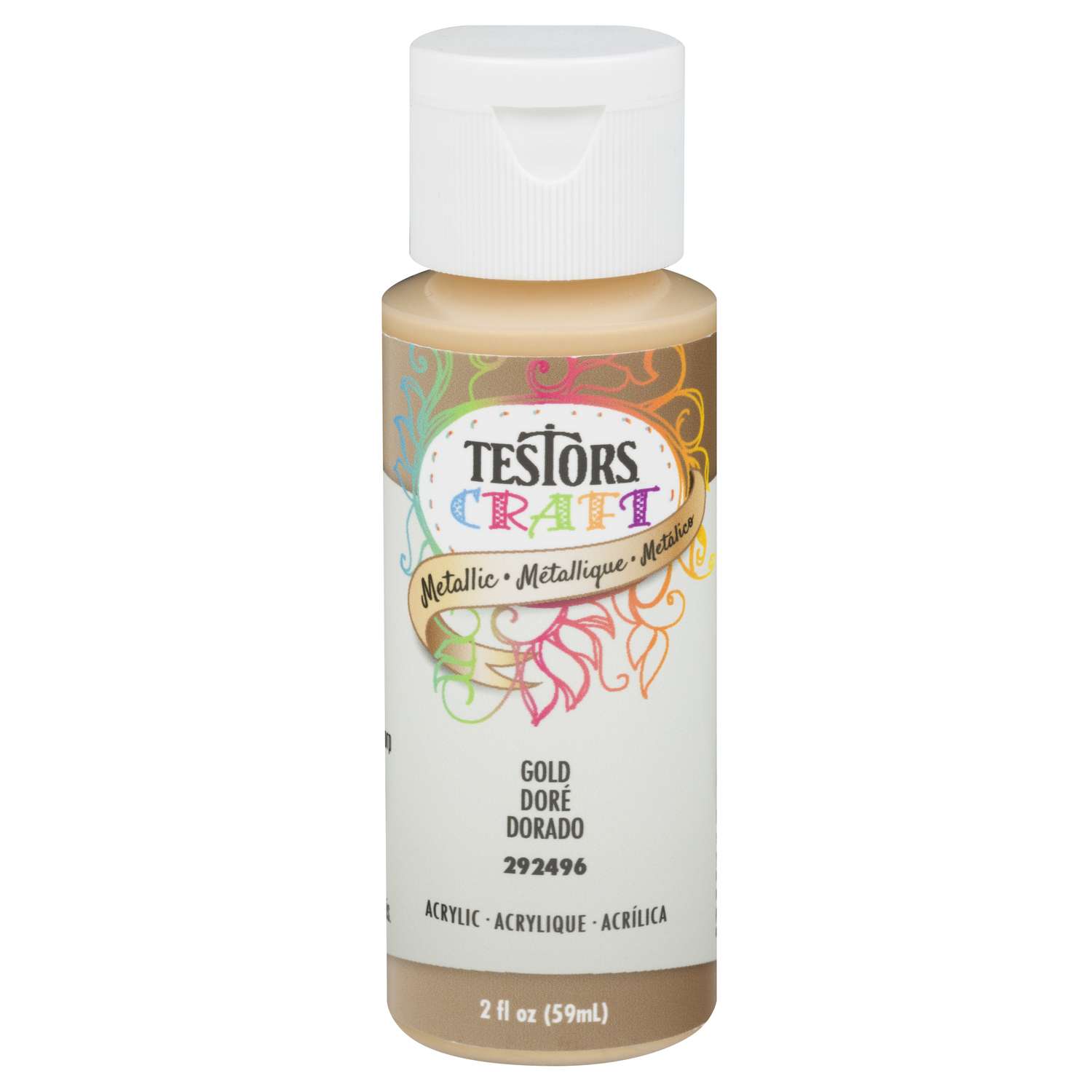 RustOleum Testors Craft Metallic Gold WaterBased Paint Interior 2 oz