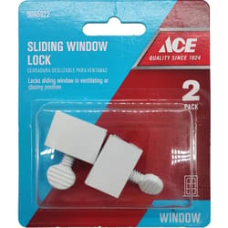 Ace White Aluminum Sliding Window Lock 1 pk