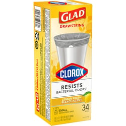 Glad 4 gal Lemon Kitchen Trash Bags Drawstring 34 pk