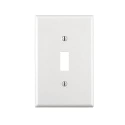 Leviton White 1 gang Thermoset Plastic Toggle Wall Plate 1 pk