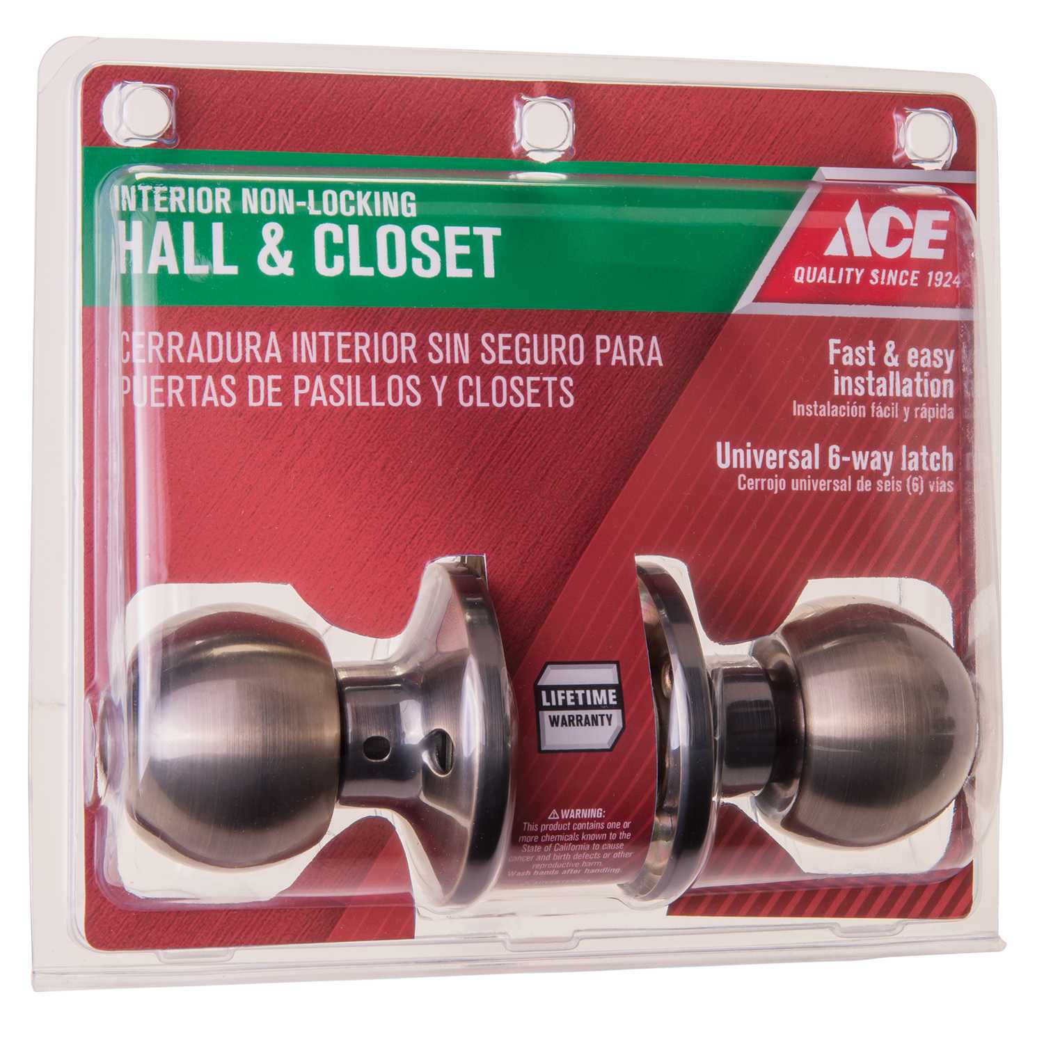 Ace Ball Antique Brass Steel Passage Door Knob 3 Ace Hardware