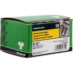 Hillman 5/16 in. D X 0 in. L Metal Round Head Setting Tool Machine Screw Anchor 5 pk