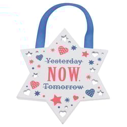 Reflective Words Now 4 in. H X 4 in. L Multicolored Wood Sentimental Hangers