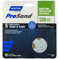 Norton ProSand 5 in. Ceramic Alumina Hook and Loop Sanding Disc 120 Grit Medium 3 pk