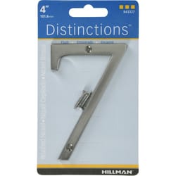 HILLMAN Distinctions 4 in. Silver Zinc Die-Cast Screw-On Number 7 1 pc