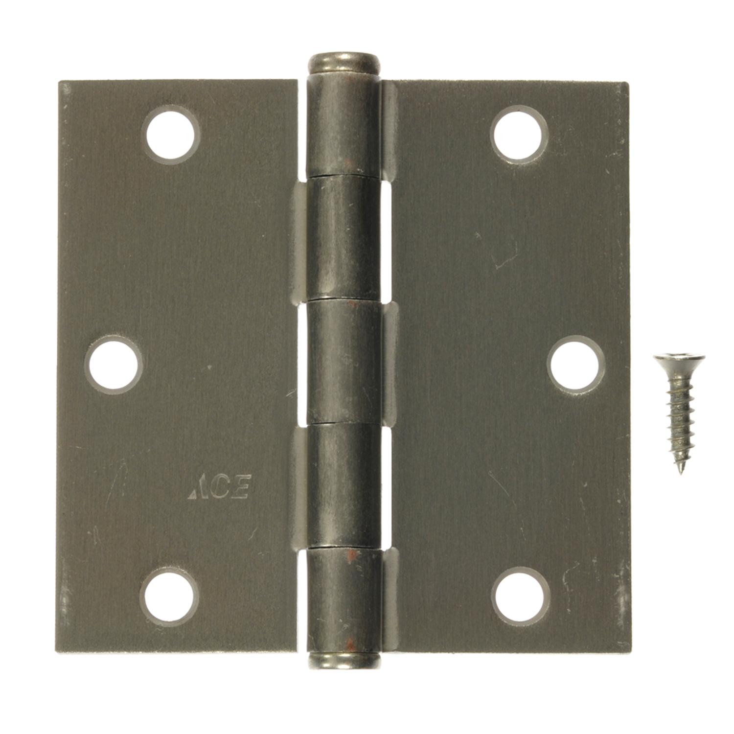 Ace 3-1/2 in. L Satin Nickel Residential Door Hinge 3 pk - 01-3550-356 - Hardware Accessories  sku 01-3550-356