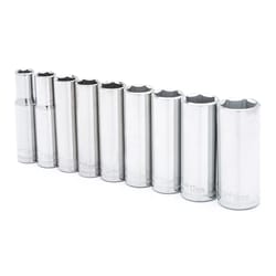 Crescent 3/8 in. X 3/8 in. drive Metric 6 Point Deep Deep Well Socket Set 9 pc
