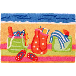 Jellybean 30 in. W X 20 in. L Multicolored Beach Gear Polyester Accent Rug