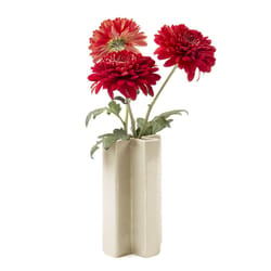 Chive Jargogle 6 in. H X 3 in. W X 3 in. L Glazed White Ceramic Flower Vase