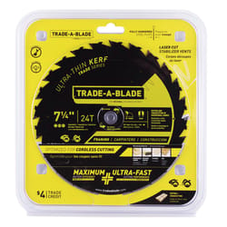 Trade A Blade 7-1/4 in. D X 5/8 in. Ultra Thin-Kerf Carbide Saw Blade 24 teeth 1 pk