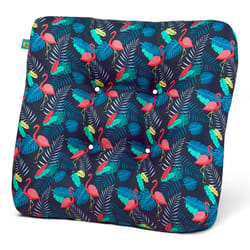 Duck Covers Black Party Flamingo Polyester Seat Cushion 5 in. H X 19 in. W X 19 in. L