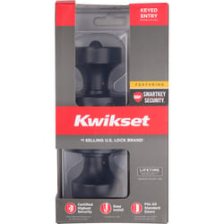 Kwikset Signature Series Pismo Matte Black Entry Door Knob KW1 2-1/4 in.