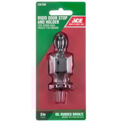 Ace 3 in. W Metal Oil Rubbed Bronze Bronze Rigid Door Stop w/Holder Mounts to door and wall 5/32 in.