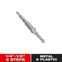 Diablo 1/2 in. X 3-3/8 in. L Metal Impact Step Drill Bit Hex Shank 1 pk