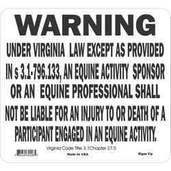 Signs Up English White Warning Sign 11.5 in. H X 12.75 in. W