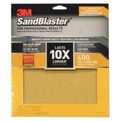 3M  SandBlaster  11 in. L x 9 in. W 400 Grit Ceramic  Sandpaper  4 pk 