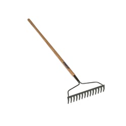 Seymour S400 Jobsite 61 in. 14 Tine Steel Bow Rake Wood Handle