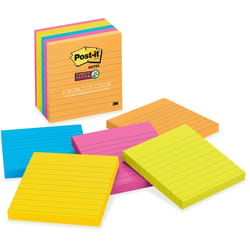 Post-it 4 in. W X 4 in. L Assorted Sticky Notes 6 pad