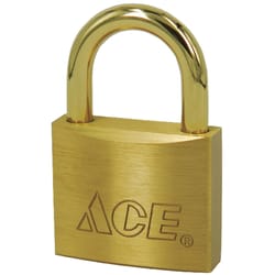 Ace 1-5/16 in. H X 1-1/2 in. W X 17/32 in. L Brass Double Locking Marine Padlock 1 pk