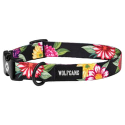 Wolfgang Multicolored DarkFloral Polyester Dog Adjustable Collar Large