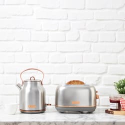 Haden Silver Retro Stainless Steel 1.7 L Electric Tea Kettle