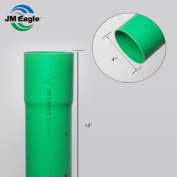 JM Eagle PVC Sewer Perforated 4 in. D X 10 ft. L Bell 0 psi