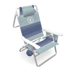 Caribbean Joe Galvanized Silver Aluminum Frame Reclining Lounge Chair