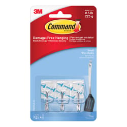 3M Command Small Plastic Wire Hooks 1.62 in. L 1 pk