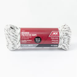 Ace 1/4 in. D X 100 in. L Gray/White Diamond Braided Polyester Rope