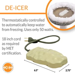 K&H Pet Prodcuts 7 in. W X 3 in. D Bird Bath De-Icer/Heater