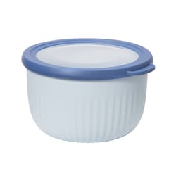 OGGI 1.4 qt Polypropylene Blue Bowl with Lid 2 pc
