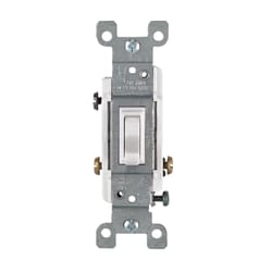 Leviton Heavy-Duty 15 amps Toggle Switch White 1 pk