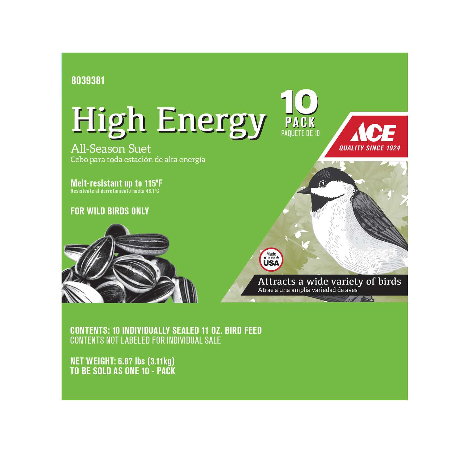 Ace Bird Blend Assorted Species Suet Sunflower Seeds 11 oz. Ace Hardware