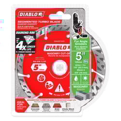 Diablo 5 in. D X 7/8 in. Diamond Segmented Turbo Masonry Cut-Off Disc 1 pk