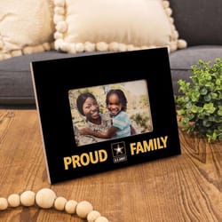 PGD Proud Army Family Black Wood Picture Frame 7.63 in. H X 9.63 in. W