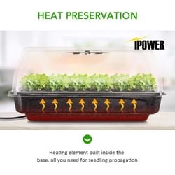 iPower 9 W Hydroponic Germination System 7.5 in. H X 15.1 in. W