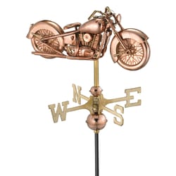 Good Directions Polished Brass/Copper 25 in. Motorcycle Weathervane For Garden Pole