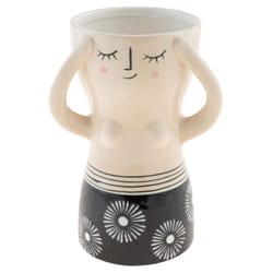 Karma Gifts 5.5 in. H X 3 in. W X 4.15 in. L Multicolored Ceramic Vase