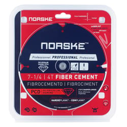 Norske 7-1/4 in. D X 5/8 in. Polycrystalline Diamond Fiber Cement Blade 4 teeth 1 pk