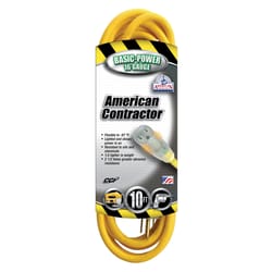 Coleman Cable American Contractor Outdoor 10 ft. L Yellow Extension Cord 16/3