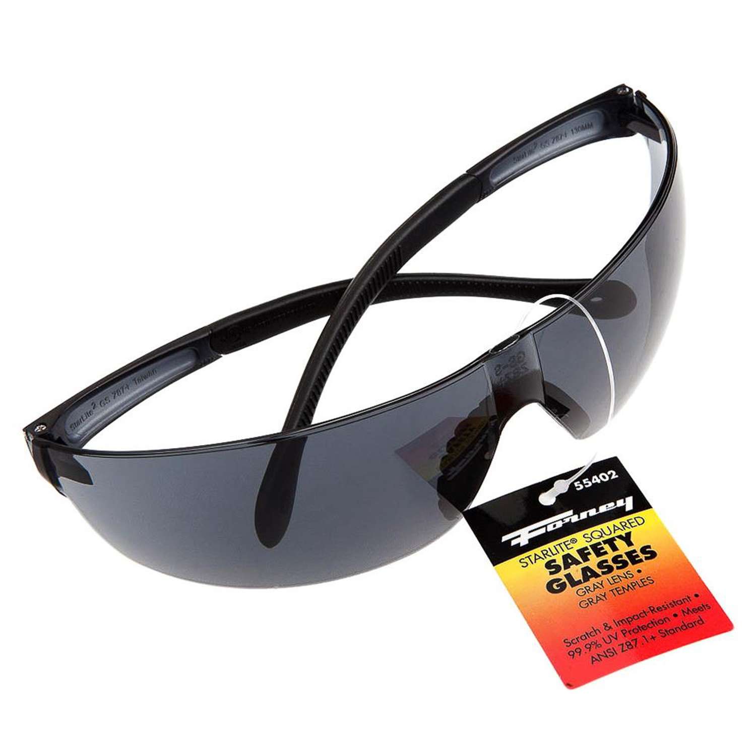 Forney StarLite Squared ImpactResistant Safety Glasses Gray Lens 1 pc