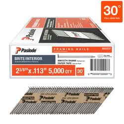 Paslode RounDrive 2-3/8 in. L Angled Strip Brite Framing Nails 30 deg 5000 pk