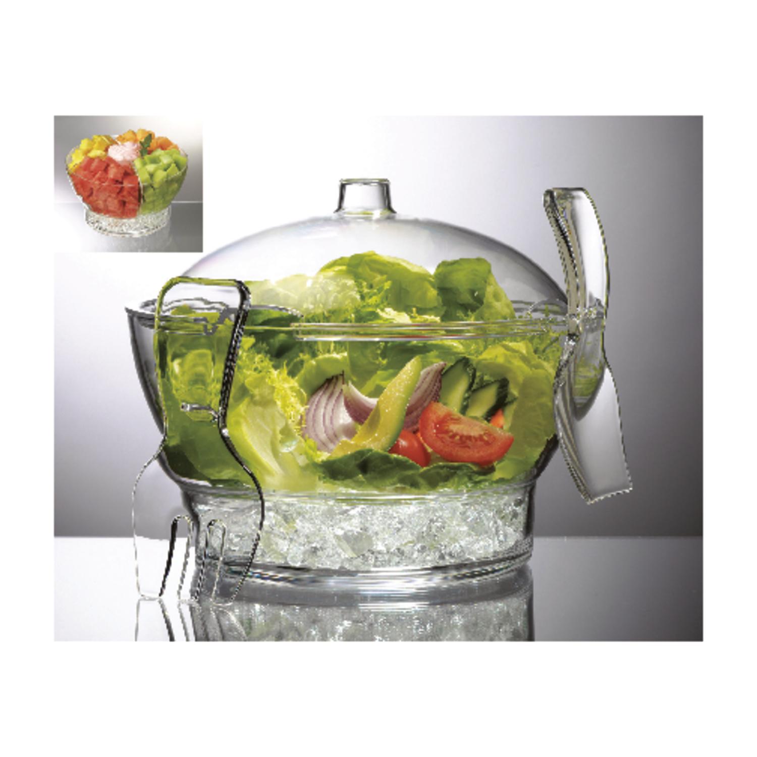 Prodyne Clear Crystal Salad bowl and server Bowl on Ice 1 pc Sansujyuku sansujyuku.com