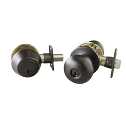 Design House Canton Oil Rubbed Bronze Entry Knob and Single Cylinder Deadbolt 1-3/4 in.