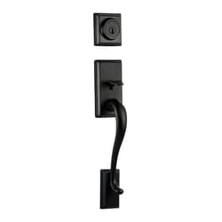 Kwikset Signature Hawthorne Iron Black Outside Trim Handleset 1-3/4 in.