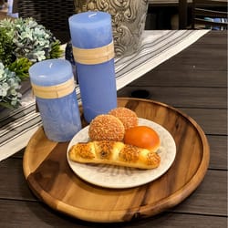 Kalmar Home Brown 1 in. H X 15 in. D Acacia Wood Lazy Susan