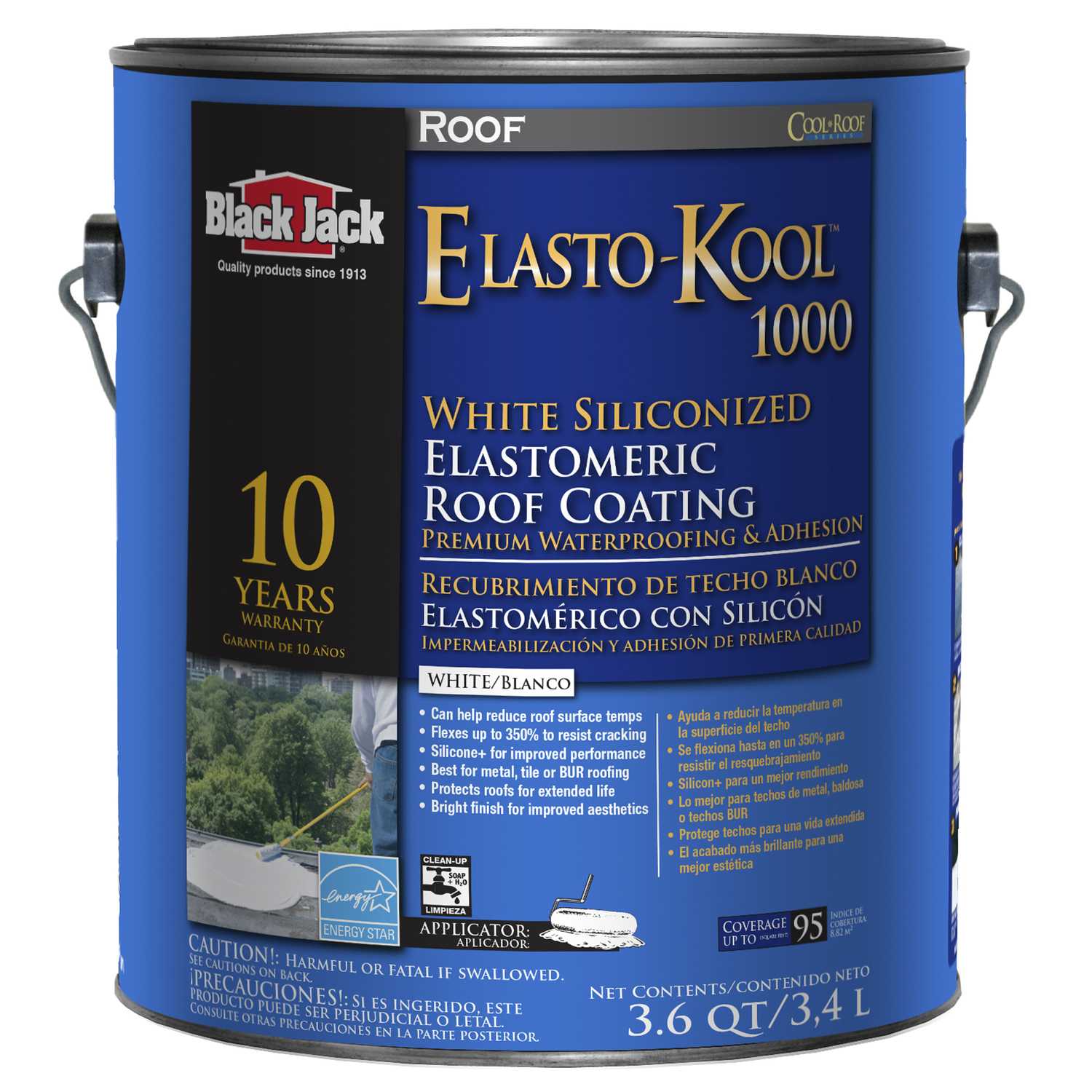 Black Jack Elasto-Kool 1000 Gloss White Acrylic Roof Coating 1 gal ...