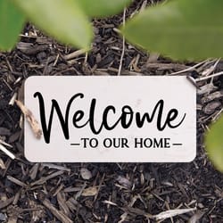 P Graham Dunn Multicolored Faux Marble 4 in. H X 8 in. L X 1 in. W Welcome to Our Home Stepping Ston