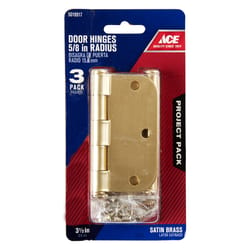 Ace 3-1/2 in. L Satin Brass Residential Door Hinge 3 pk