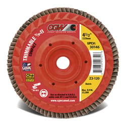 CGW 4-1/2 in. D X 5/8-11 in. Ceramic Flap Disc 80 Grit 1 pc